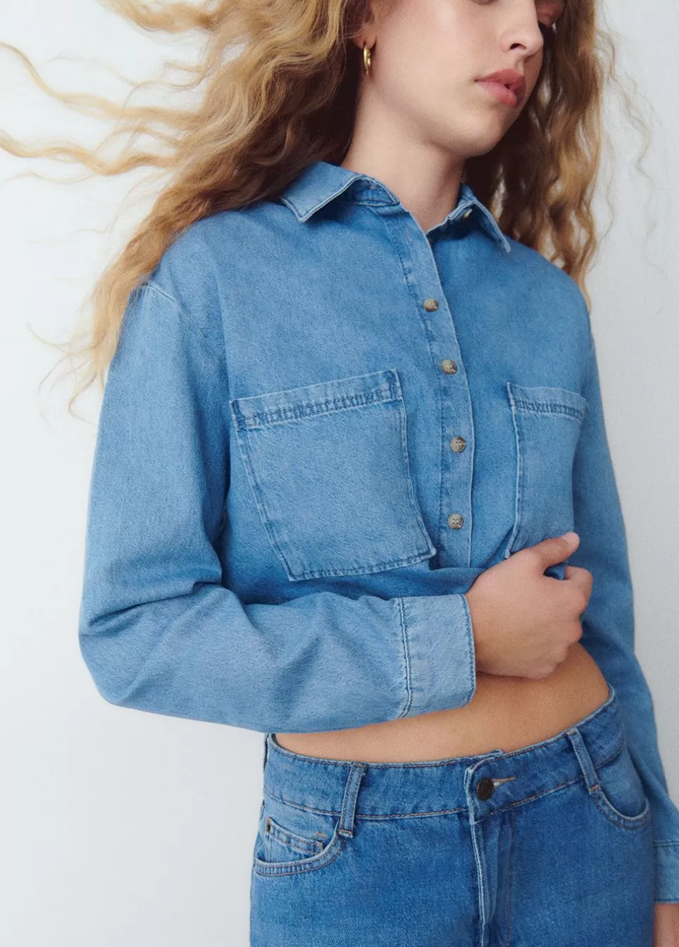 Cheap Brownie Spain Camisa Denim Cropped